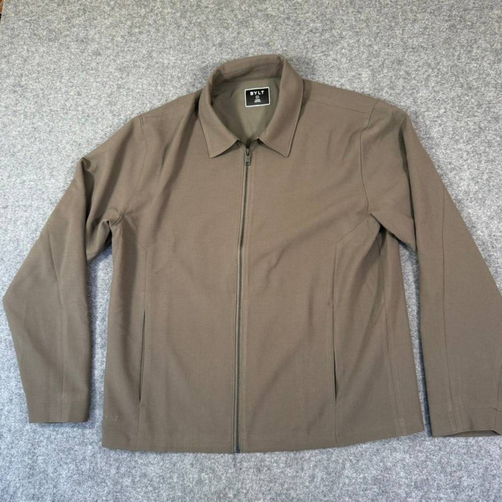 BYLT Basics Mens Executive Coaches Jacket Dark Forest Green Large Casual NWOT